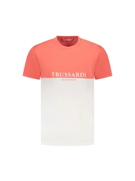 Krótka koszulka Trussardi z krótkim rękawem różowa