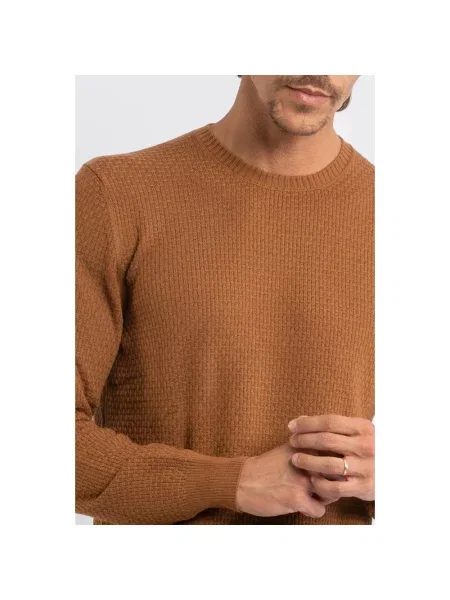 Sweter Gran Sasso z wełny merino brązowy