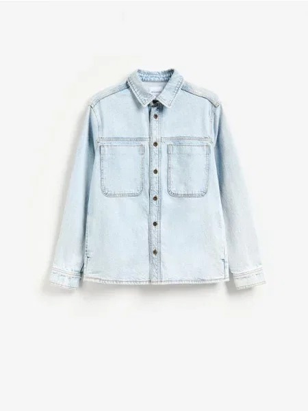 Reserved Cămașă din denim regular fit albastru