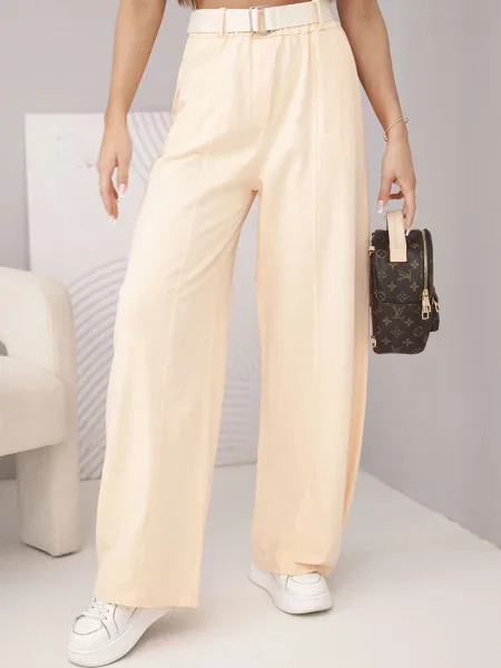 Talie elastică talie pantaloni Kesi Włoski alb