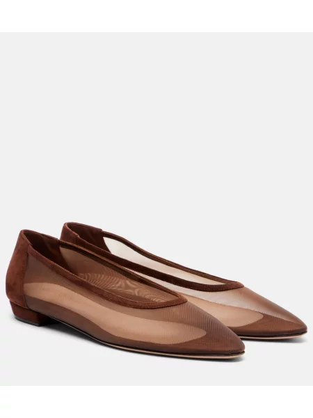 Balerinke Gianvito Rossi iz semiša rjava