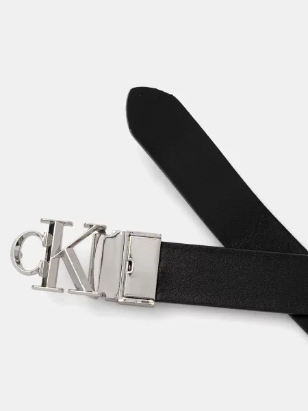 Bőr megfordítható öv Calvin Klein fekete