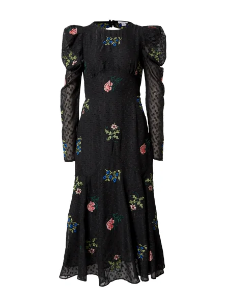 Warehouse Rochie de cocktail William Morris albastru / galben / verde negru