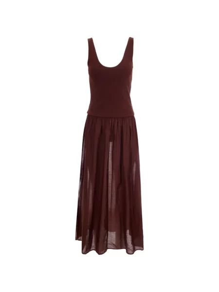 Kostiumas suknele Sessun su raukiniais ruda