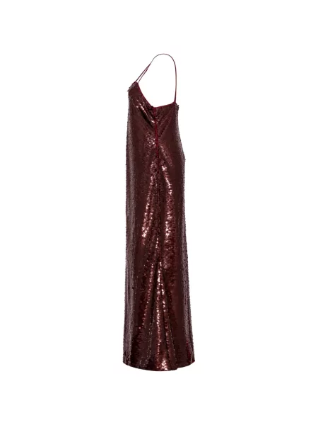 Rochie maxi Alberta Ferretti cu paiete cu bretele roșu