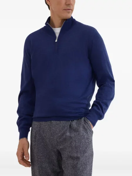 Pulover Brunello Cucinelli albastru