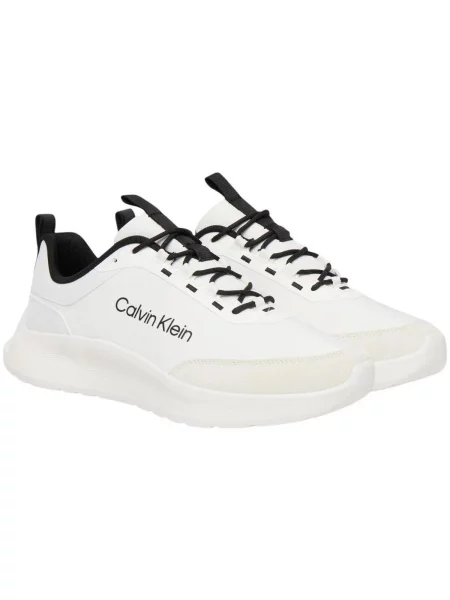 Pánske topánky Calvin Klein Light Eva Runn Essential Laceup Suede bright white/black biela