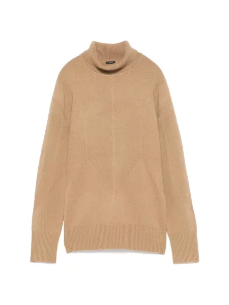 Sweter z golfem Joseph wełniany brązowy