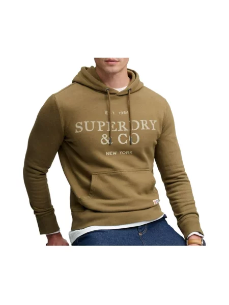 Bluza z kapturem Superdry z kapturem brązowa