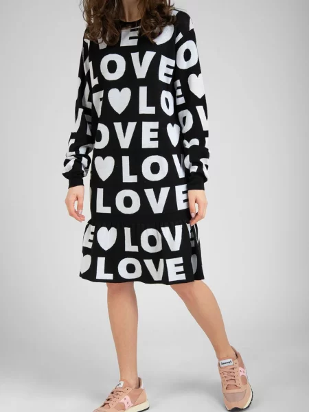 Шерстяное платье Love Moschino черное