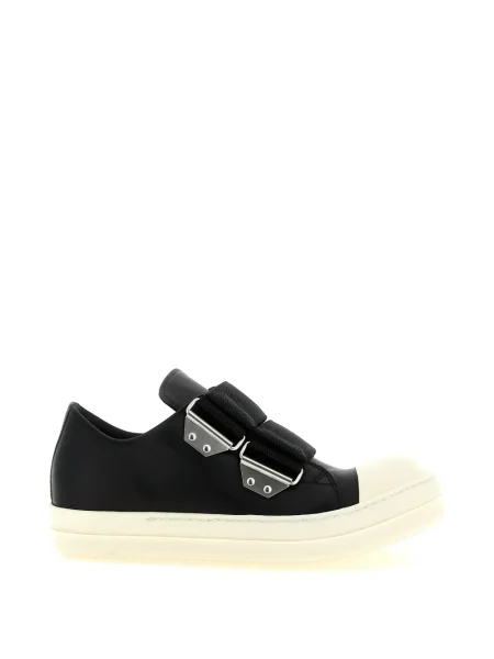 Sneakerși Rick Owens din piele cu bretele negru