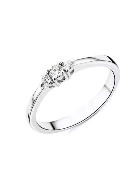 DIAMANT LETERNEL Gyűrűk Trilogie-Ring aus Weißgold mit Karat Diamant ezüst