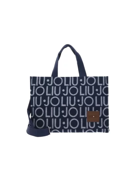 Geantă shopper Liu Jo cu autograf albastru