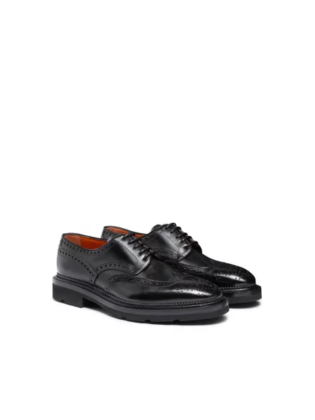 Brogsy Santoni skórzany czarny