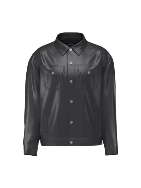 Kurtka skórzana Guess Jeans czarna