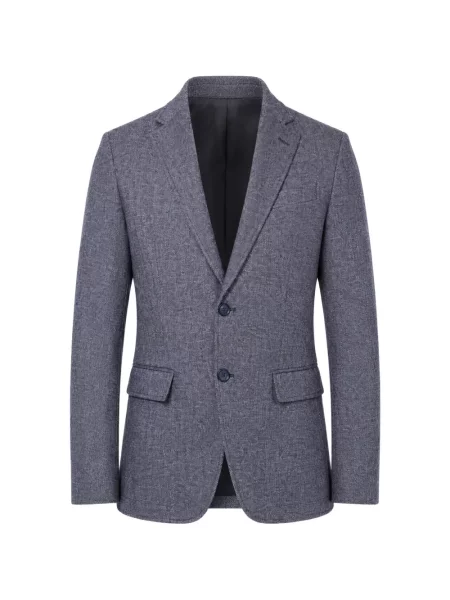 Sacou Ferri cu model herringbone cu rever albastru