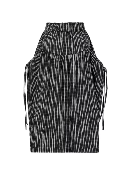 Fustă midi Tomboy în carouri cu cordon negru