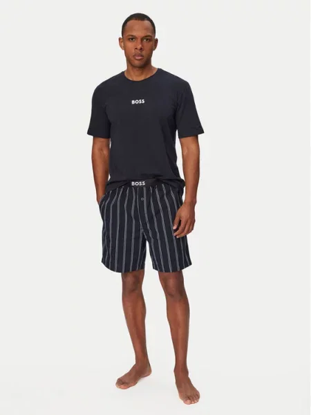 BOSS Pižama Easy Mornarsko modra
