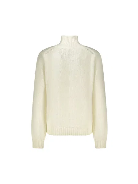 Sweter K-way z wysokim kołnierzem z długim rękawem biały