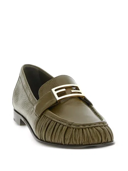 Loafersy Fendi zielone