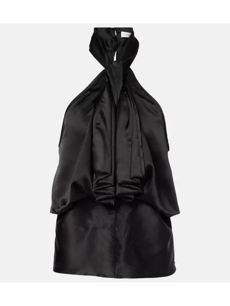 Top Nina Ricci din satin negru