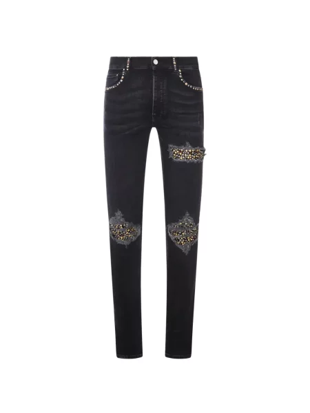 Blugi skinny Amiri zdrențuiți skinny fit negru