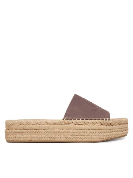 Calvin Klein Espadrile Flatf Espa Mule Nub Mg rjava