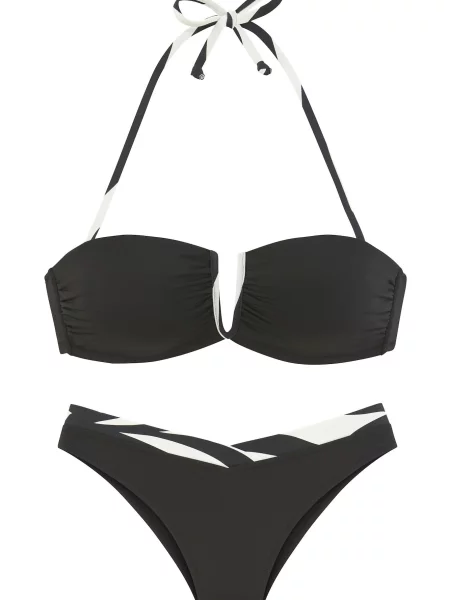 FRENCH CONNECTION Costum de baie două piese negru alb