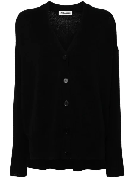 Cardigan Jil Sander din cașmir cu decolteu în V negru