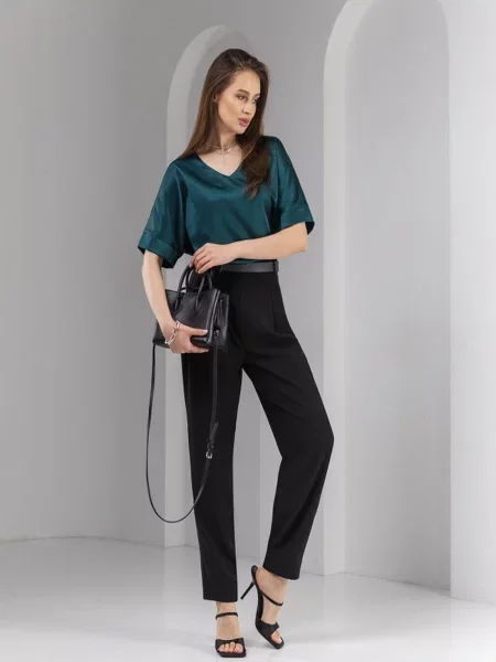 Штани повсякденні TrikoBakh вовна/поліестер чорний