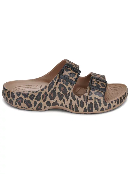 Pantofi Crocs cu imprimeu animal print maro