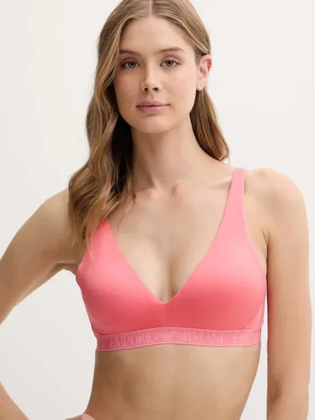 Сутиен Emporio Armani Underwear с изчистен дизайн оранжево
