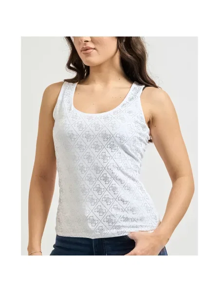 Podkoszulka Guess z autografem biała