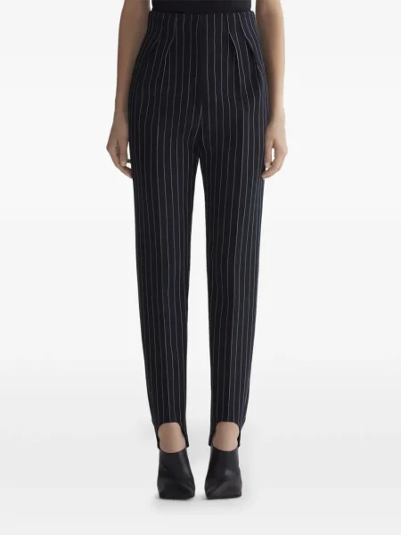 Pantaloni Mugler cu dungi cu crăpătură negru