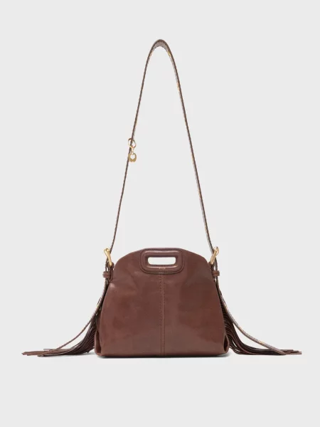 Шкіряна сумка Maje коричнева