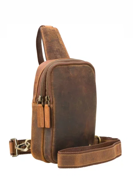 Кожаная сумка через плечо Visconti коричневая