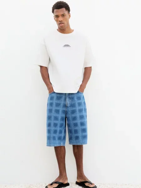 Pull&Bear Tričko námornícka modrá biela