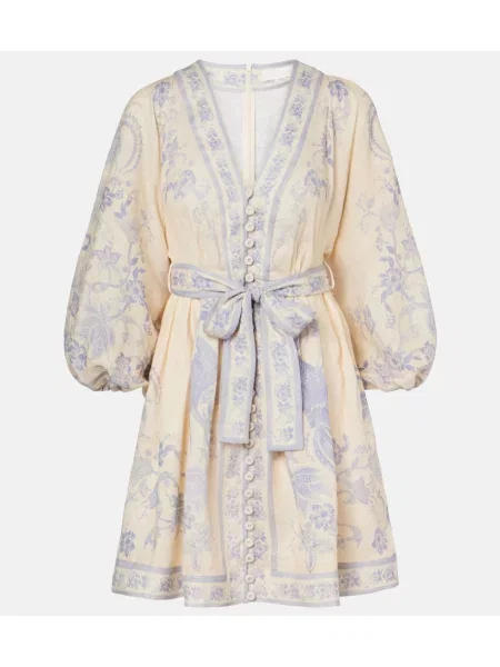 Rochie Zimmermann de in cu model floral alb