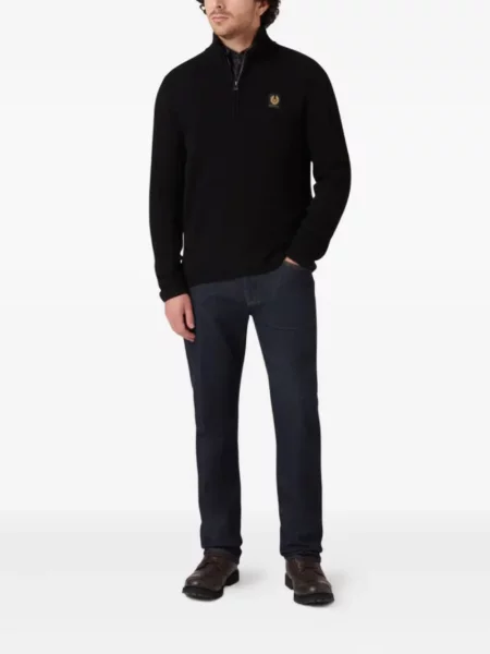 Pulover Belstaff de jumătate de fermoar negru