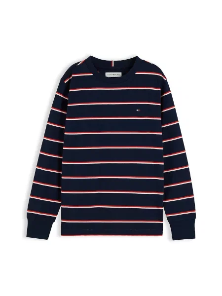 TOMMY HILFIGER Tricou bleumarin / roșu intens alb