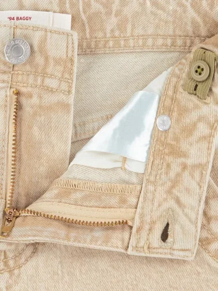 Levi's дънки wide leg за деца BAGGY WIDE LEG W/ YOKE бежово