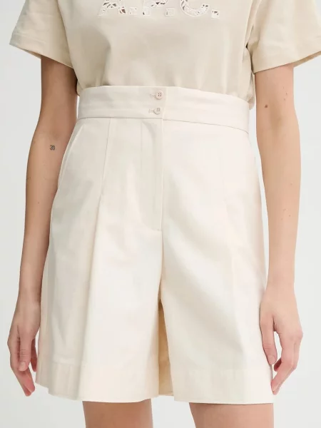 A.P.C. pantaloni scurți din short orlane femei uni high waist bej