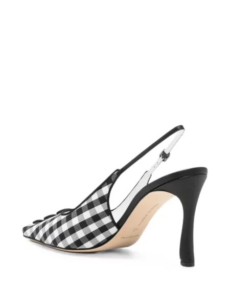 Pantofi cu toc Manolo Blahnik în carouri negru