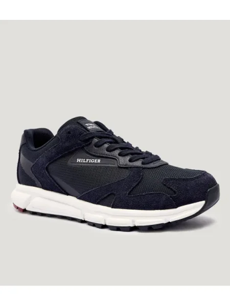 Tommy Hilfiger Sneakers Outdoor Runner Mix Bleumarin alb