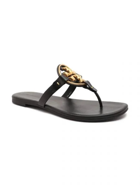 Șlapi Tory Burch din piele negru