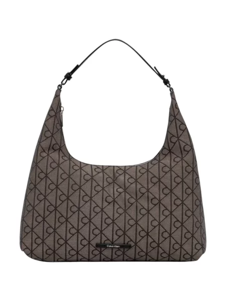 Geantă Calvin Klein Emblem Jacquard Kaki maro
