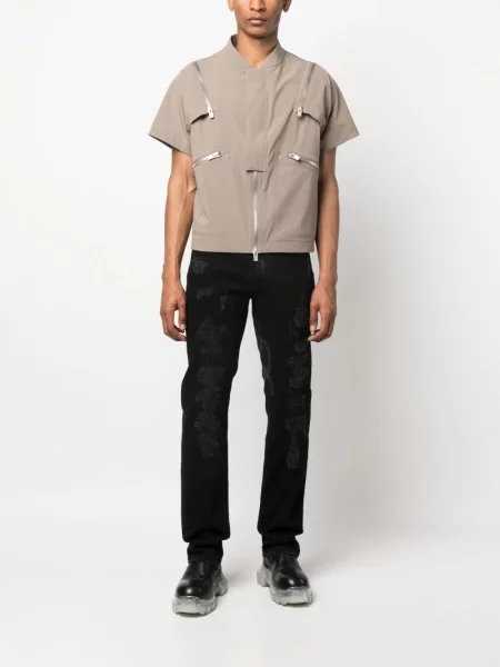 Blugi drepți Givenchy zdrențuiți negru