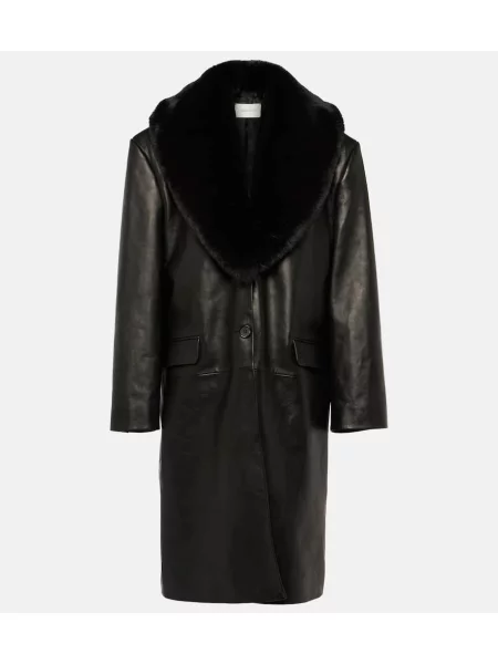 Futro Magda Butrym skórzane czarne