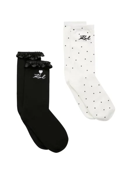 Чорапи Karl Lagerfeld бродирани бяло