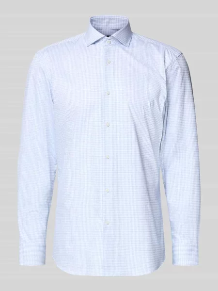 Koszula biznesowa o kroju slim fit z mieszanki bawełny model ‘HANK’ Boss błękitna